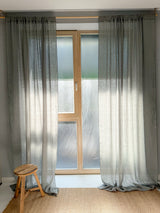 Sage Green Sheer Linen Curtain