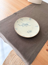 Brown Hemstitch Linen Table Runner