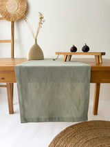 Sage Green Linen Table Runner