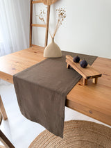 Brown Linen Table Runner