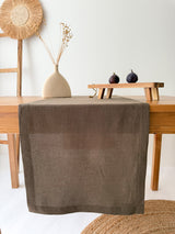 Brown Linen Table Runner