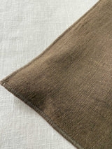 Double Layer Brown Linen Placemat with Stitch Edges