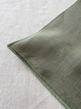 Double Layer Sage Green Linen Placemat with Stitch Edges