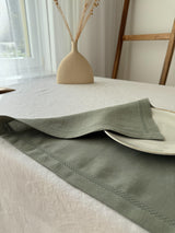Sage Green Hemstitch Linen Placemat