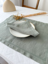 Sage Green Hemstitch Linen Napkin