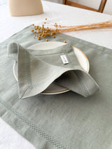 Sage Green Hemstitch Linen Napkin