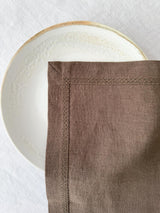 Brown Hemstitch Linen Napkin