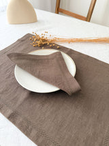 Brown Hemstitch Linen Napkin