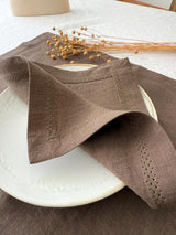 Brown Hemstitch Linen Napkin