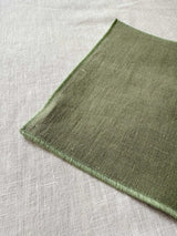 Sage Green Linen Coasters with Stitch Edges - set of 4