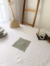 Sage Green Linen Coasters with Stitch Edges - set of 4