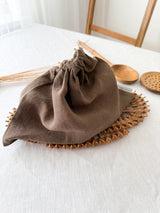Brown Linen Bread Bag