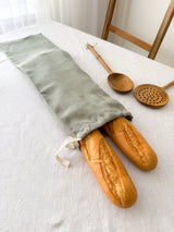 Sage Green Linen Bread Bag