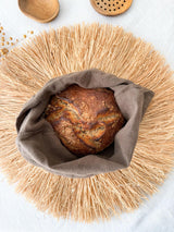Brown Linen Bread Bag