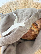 Brown Linen Bread Bag