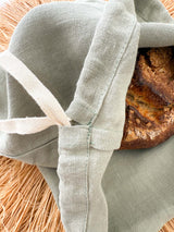 Sage Green Linen Bread Bag
