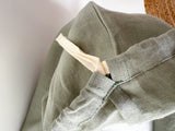 Sage Green Drawstring Linen Laundry Bag