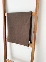 Brown Drawstring Linen Laundry Bag