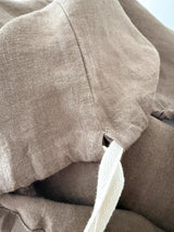 Brown Drawstring Linen Laundry Bag
