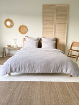 Light Grey Linen Duvet Cover set
