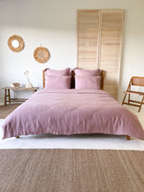 Dusty Pink Washed Linen Bedding Set
