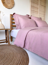 Dusty Pink Washed Linen Bedding Set