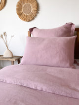 Dusty Pink Washed Linen Bedding Set