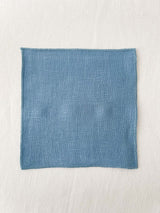 Light Blue Linen Coasters with Stitch Edges - set of 4