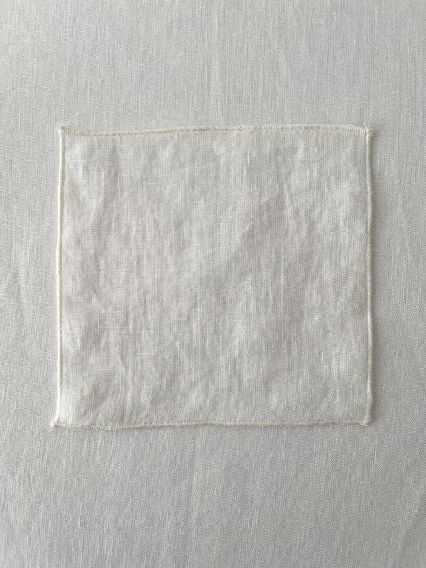 Off White Linen Coasters with Stitch Edges - set of 4