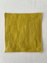 Yellow Linen Coasters with Stitch Edges - set of 4