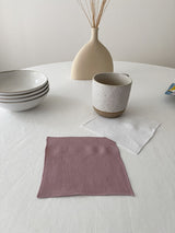 Dusty Pink Linen Coasters with Stitch Edges - set of 4
