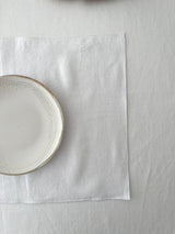 Double Layer White Linen Placemat with Stitch Edges