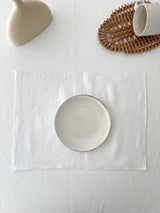 Double Layer White Linen Placemat with Stitch Edges