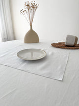 Double Layer White Linen Placemat with Stitch Edges
