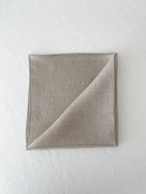 Beige Washed Linen Napkins with Stitch Edges