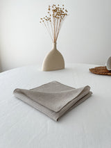 Beige Washed Linen Napkins with Stitch Edges