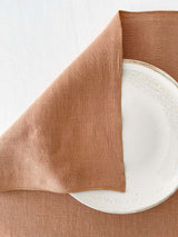 Double Layer Tan Linen Placemat with Stitch Edges