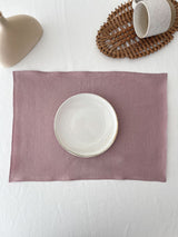 Double Layer Dusty Pink Linen Placemat with Stitch Edges