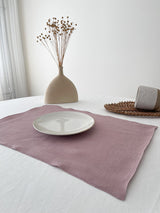Double Layer Dusty Pink Linen Placemat with Stitch Edges