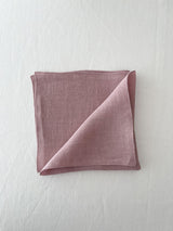 Dusty Pink Washed Linen Napkins with Stitch Edges