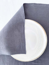 Double Layer Dark Grey Linen Placemat with Stitch Edges