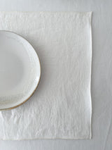 Double Layer Off White Linen Placemat with Stitch Edges