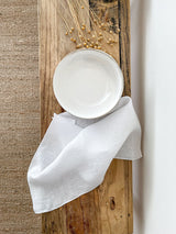 White Washed Linen Napkins with Stitch Edges