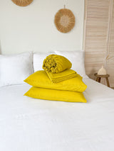 Yellow Linen Sheet Set