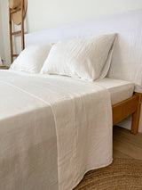 Off White Linen Flat Sheet