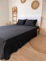 Black Linen Flat Sheet