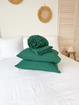 Dark Green Linen Sheet set