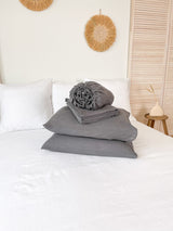 Dark Grey Linen Sheet set