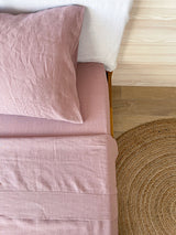 Dusty Pink Linen Flat Sheet