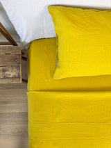 Yellow Linen Fitted Sheet